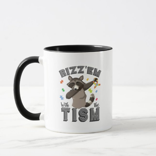 Autism Awareness Rizz'em with The Tism Opposum   Mug (Left)