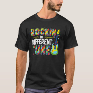 Autism Awareness Rock Guitar Design Different Tune T-Shirt