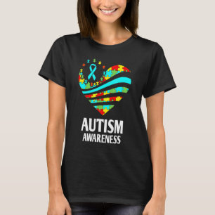 Autism Awareness S Women Heart Support Autistic Ki T-Shirt