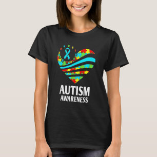 Autism Awareness S Women Heart Support Autistic M T-Shirt