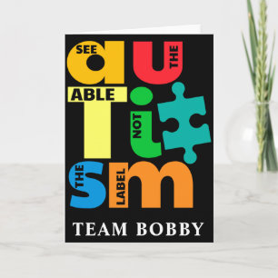 Autism Awareness See The Able Not The Label T Shir Card