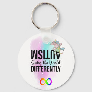 Autism Awareness Seeing Differently Neurodiversity Keychain
