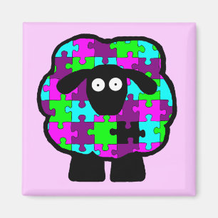 Autism Awareness Sheep Magnet