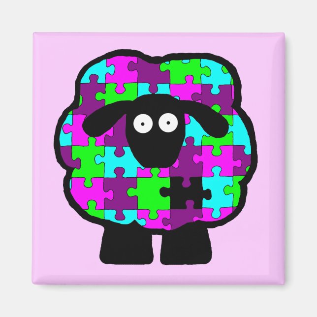 Autism Awareness Sheep Magnet (Front)