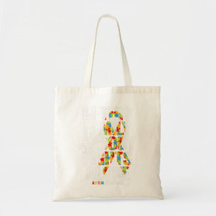 Autism Awareness Shirt Family Support Mom Autism A Tote Bag