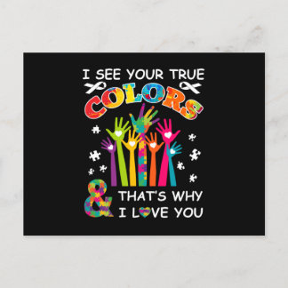 Autism Awareness Shirt I See Your True Colours Invitation Postcard
