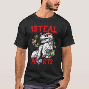 Autism Awareness Shirt Kids Dinosaur T Rex I Steal