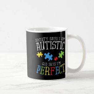 Autism Awareness Shirt Puzzle Ribbon Autistic Soci Coffee Mug