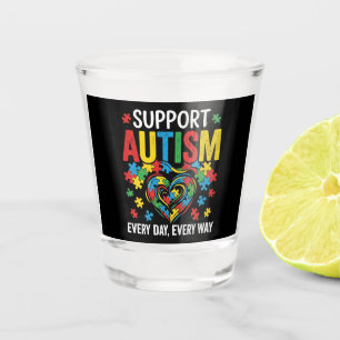 Autism awareness shot glass