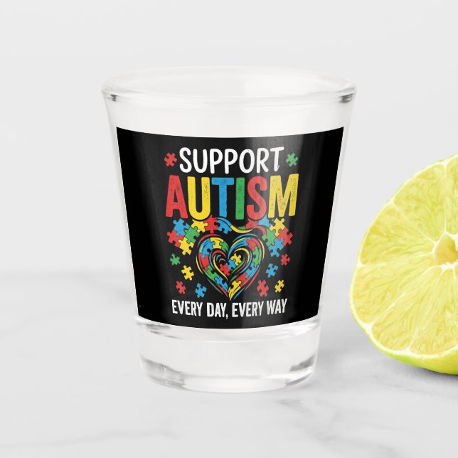 Autism awareness shot glass (Front)