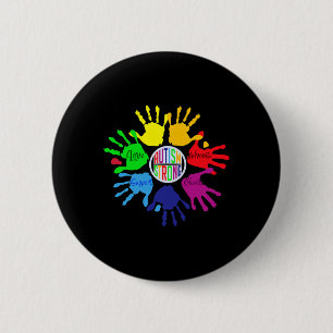 Autism Awareness Sign Language Hand Puzzle Suppor 2 Inch Round Button