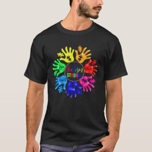 Autism Awareness Sign Language Hand Puzzle Support T-Shirt