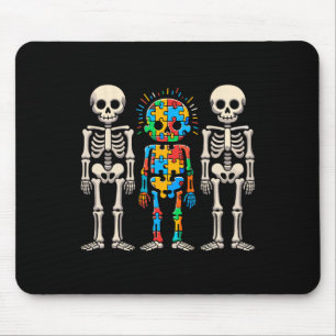 Autism Awareness Skeleton Mouse Pad