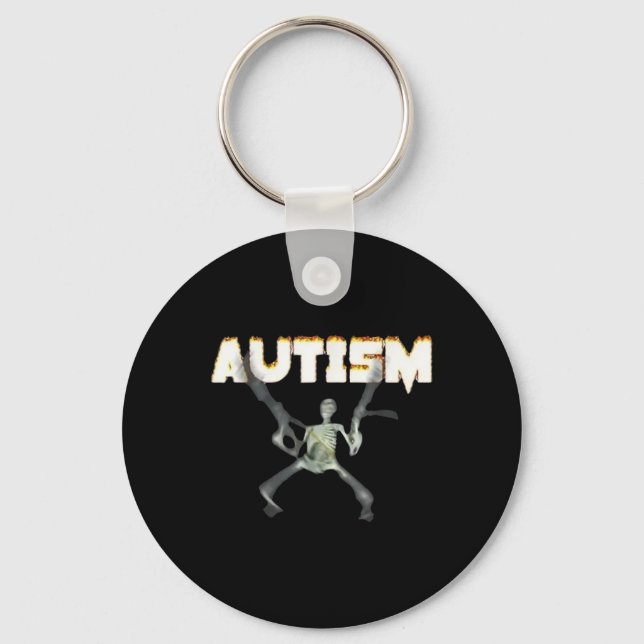 Autism Awareness Skeleton – Supportive Graphic  Keychain (Front)