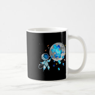 Autism Awareness Space Stars Astronaut On The Moon Coffee Mug