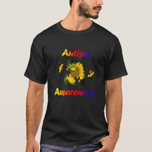 Autism Awareness Speaks Sunflower Puzzle Piece Rai T-Shirt