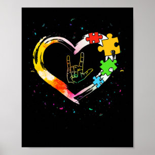 Autism Awareness Special Ed Teacher Asl Sign Langu
