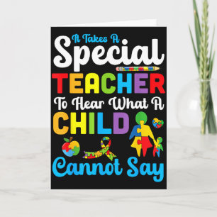 Autism Awareness Special Education Teacher Sped Su Card