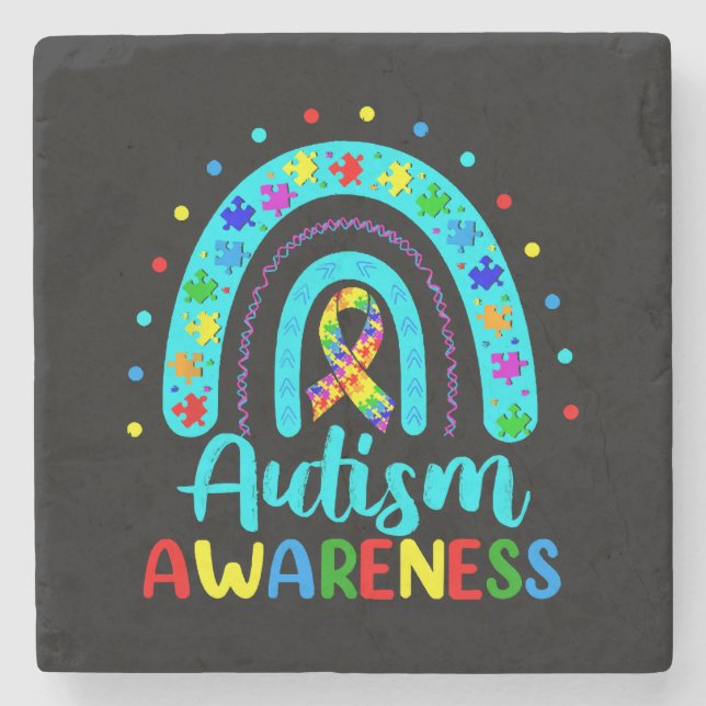 Autism Awareness Stone Coaster (Front)