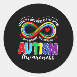 Autism Awareness Strength And Heart Set Us Apart 4 Classic Round Sticker