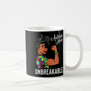 Autism Awareness Strong Mom Afro Mother Black Wome Coffee Mug