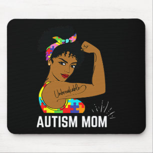 Autism Awareness Strong Mom Afro Mother Black Wome Mouse Pad
