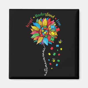 Autism Awareness Sunflower Accept Understand Love Magnet