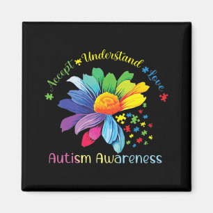 Autism Awareness Sunflower Accept Understand Love Magnet