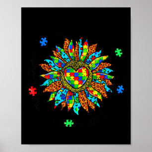 Autism Awareness Sunflower Accept Understand Love Poster