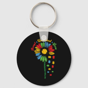Autism Awareness Sunflower Autistic Support Autism Keychain