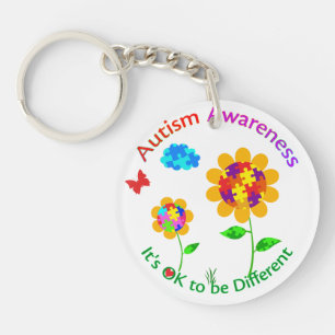 Autism Awareness Sunflower Keychain