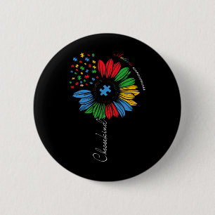 Autism Awareness Sunflower Kids Choose Kind Autism 2 Inch Round Button