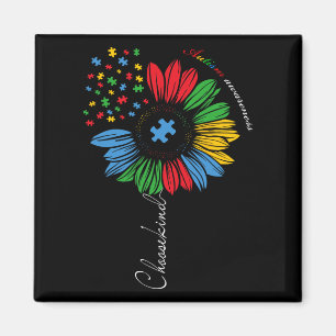 Autism Awareness Sunflower Kids Choose Kind Autism Magnet