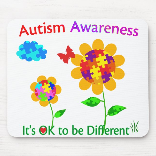 Autism Awareness Sunflower Mouse Pad (Front)