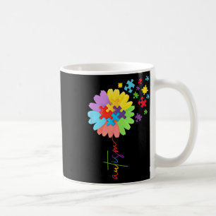 Autism Awareness Sunflower Puzzle Piece Kids Coffee Mug