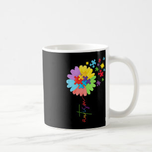 Autism Awareness Sunflower Puzzle Piece  Kids  Coffee Mug