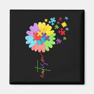 Autism Awareness Sunflower Puzzle Piece Kids Magnet