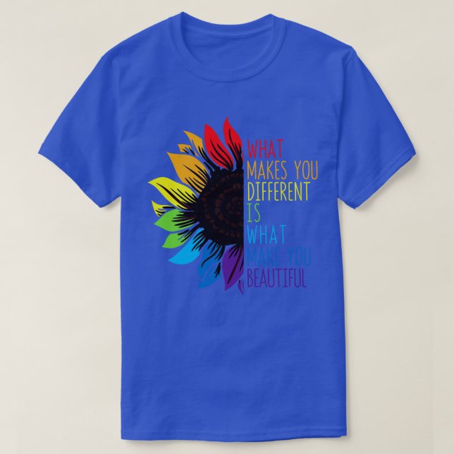 Autism Awareness Sunflower What Makes You Differen T-Shirt (Design Front)