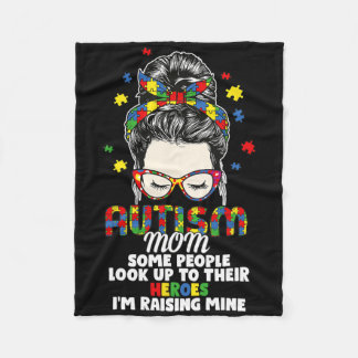 Autism Awareness Superhero Mom Fleece Blanket