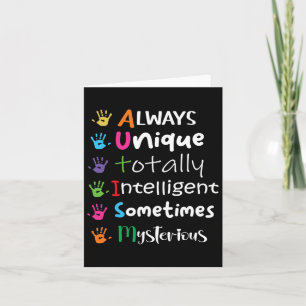 Autism Awareness Support Autism Kids For Mom Dad 1 Card