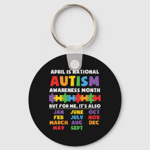 Autism Awareness Support Autism Kids For Mom Dad 2 Keychain