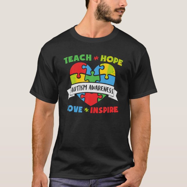 AUTISM AWARENESS Support Autism Kids for Mom Dad T T-Shirt (Front)