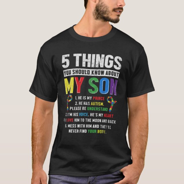 Autism Awareness Support Autistic Child Son Kids f T-Shirt (Front)