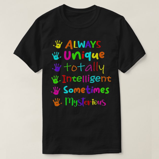Autism Awareness Support Autistic Kids for Mom Dad T-Shirt (Design Front)