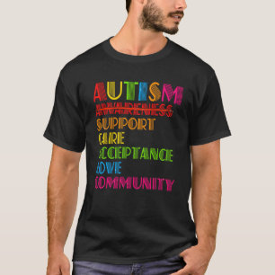 Autism Awareness Support Care Acceptance Ally Dad T-Shirt