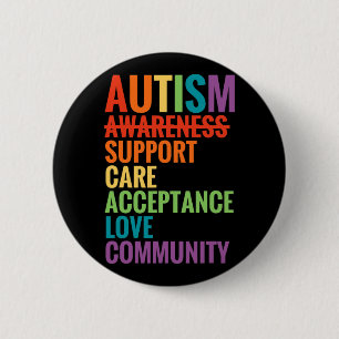 Autism Awareness Support Care Acceptance Ally Gift 2 Inch Round Button