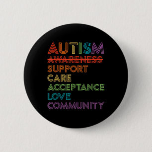 Autism Awareness Support Care Acceptance Ally Gift 2 Inch Round Button