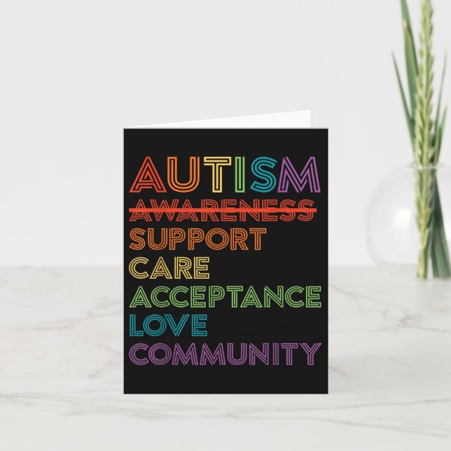 Autism Awareness Support Care Acceptance Ally Gift Card (Front)