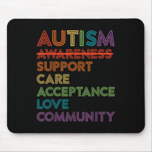 Autism Awareness Support Care Acceptance Ally Gift Mouse Pad