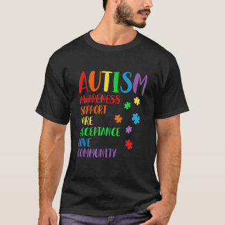 Autism Awareness Support Care Acceptance Ally T-Shirt